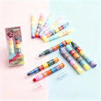 Creative Stackable Building Block Highlighters - 6 Colors DIY Set
