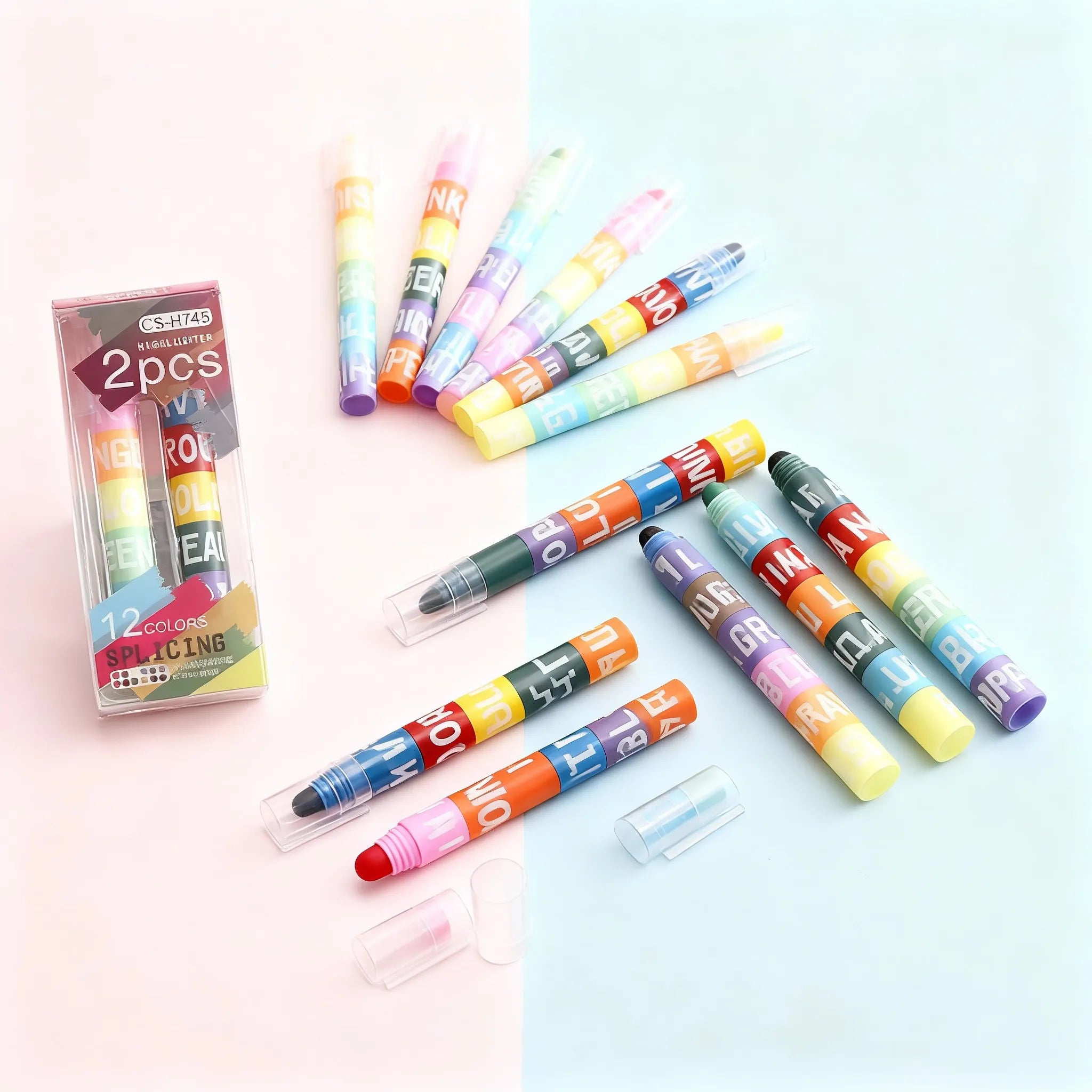 Creative Stackable Building Block Highlighters - 6 Colors DIY Set