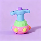 LED Luminous Lotus Spinning Top with Launcher - Light-Up Toy