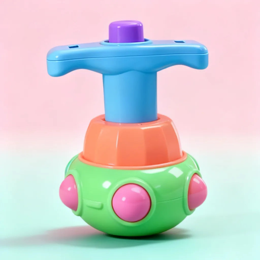 LED Luminous Lotus Spinning Top with Launcher - Light-Up Toy