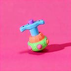 LED Luminous Lotus Spinning Top with Launcher - Light-Up Toy