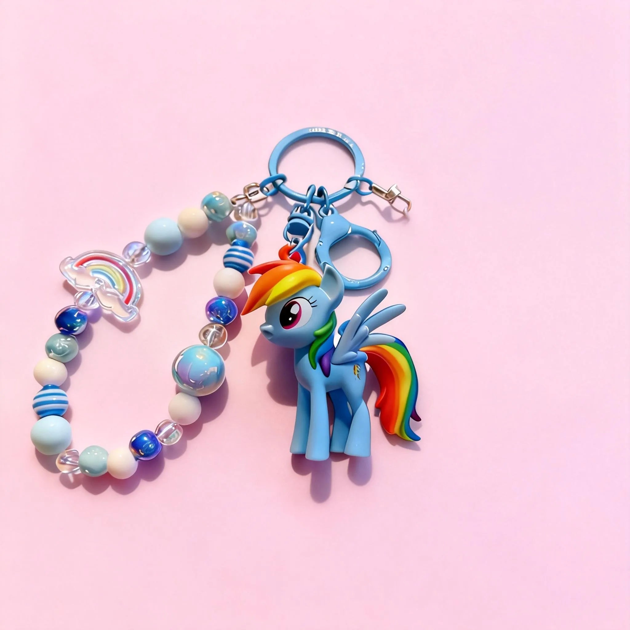 Dreamy Purple Pony Beaded Keychain - Cute Unicorn Bag Pendant