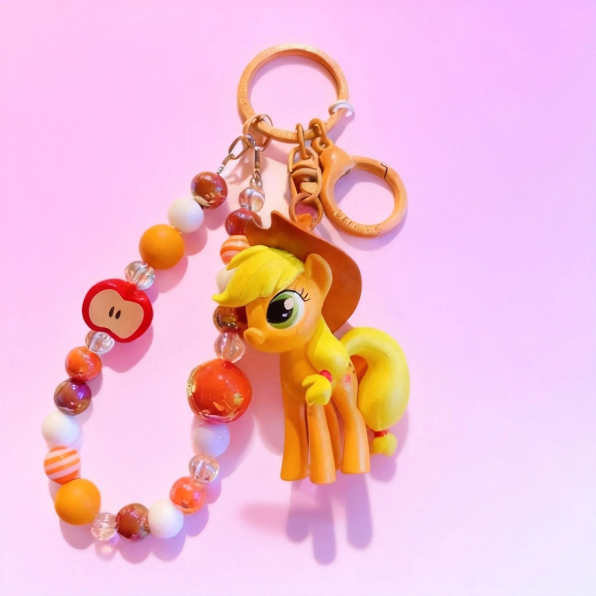 Dreamy Purple Pony Beaded Keychain - Cute Unicorn Bag Pendant