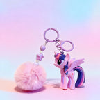 Dreamy Purple Pony Beaded Keychain - Cute Unicorn Bag Pendant
