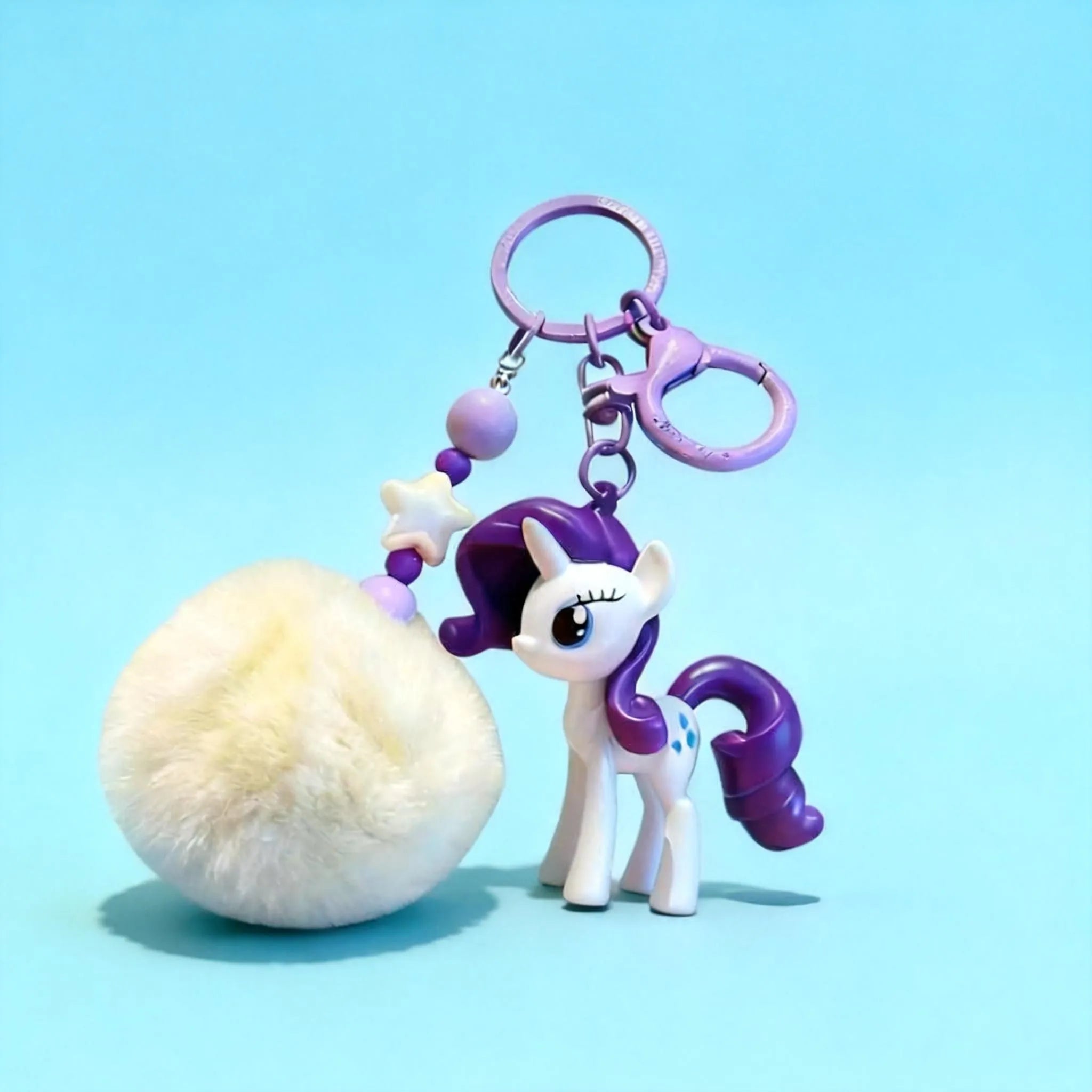 Dreamy Purple Pony Beaded Keychain - Cute Unicorn Bag Pendant