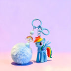 Dreamy Purple Pony Beaded Keychain - Cute Unicorn Bag Pendant