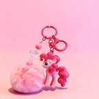 Dreamy Purple Pony Beaded Keychain - Cute Unicorn Bag Pendant