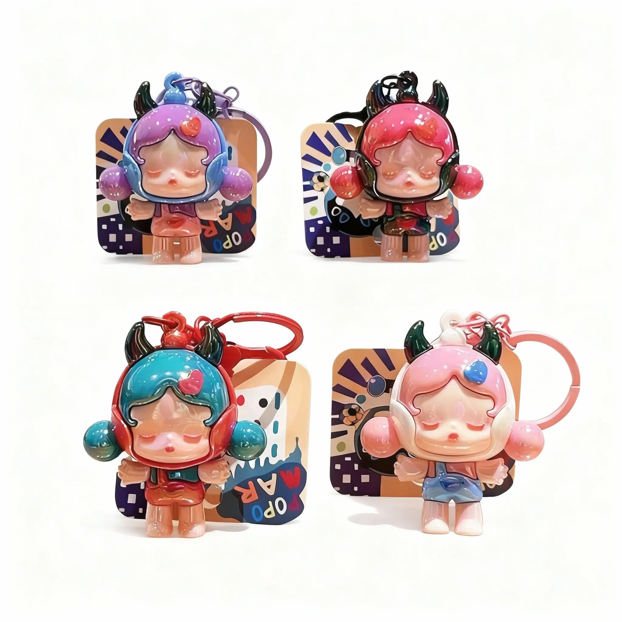 Trendy Gothic Girl 3D Doll Keychain - Collectible Bag Charm