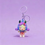 Trendy Gothic Girl 3D Doll Keychain - Collectible Bag Charm